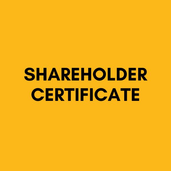 Shareholder Certificate